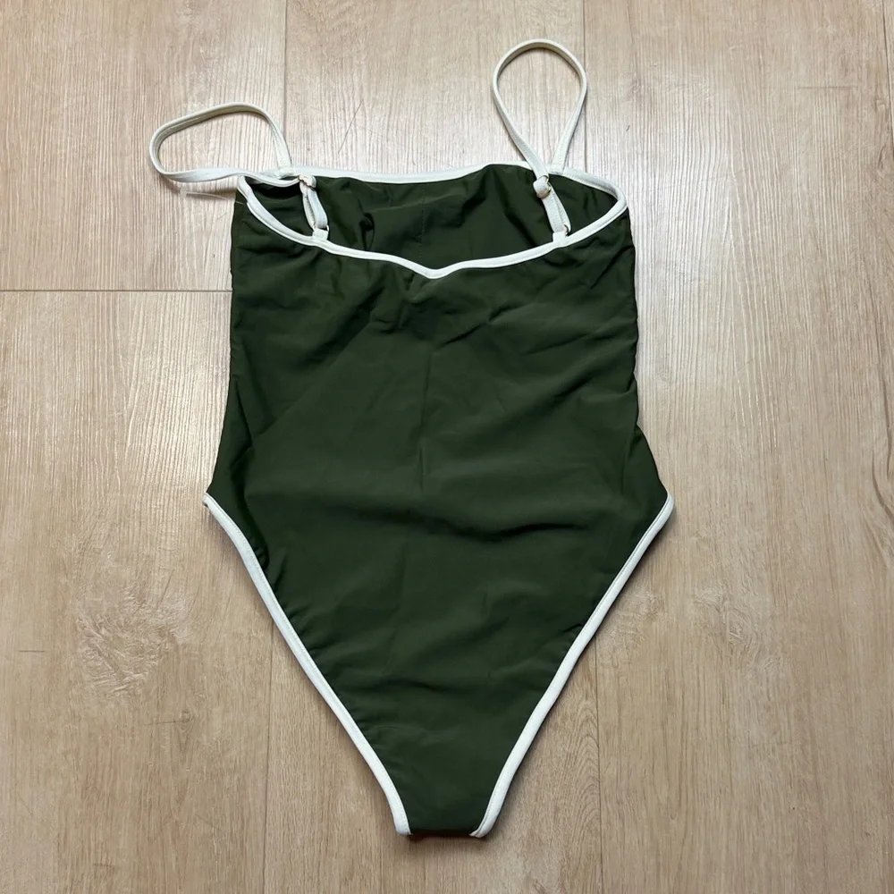 MONTCE Jacelyn Binded One-Piece Swimsuit Olive Cream Binded